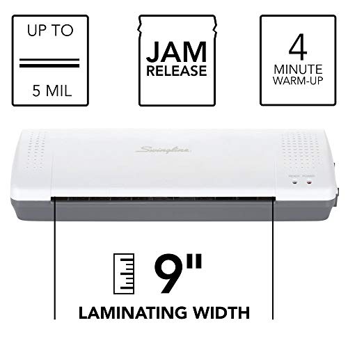 GBC Laminator, Thermal, Inspire Plus Lamination Machine, 9 Inches Max Width, Quick Warm-Up, Includes Laminating Pouches, White/Gray (1701857ECR)
