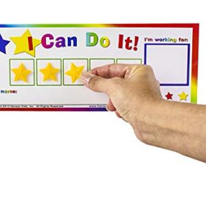 Kenson Kids “I Can Do It!” Token Board. Colorful Magnetic Rewards Chart with Positive-Reinforcement Stars and Customizable Goal Box. Great for Ages 3-10. Measures 5-Inches by 11-Inches