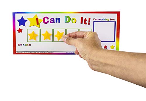 Kenson Kids “I Can Do It!” Token Board. Colorful Magnetic Rewards Chart with Positive-Reinforcement Stars and Customizable Goal Box. Great for Ages 3-10. Measures 5-Inches by 11-Inches