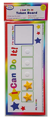 Kenson Kids “I Can Do It!” Token Board. Colorful Magnetic Rewards Chart with Positive-Reinforcement Stars and Customizable Goal Box. Great for Ages 3-10. Measures 5-Inches by 11-Inches