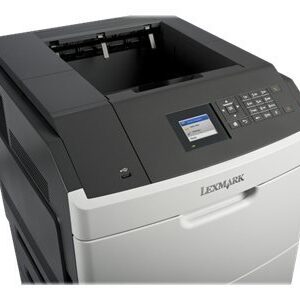 Lexmark MS810N Laser Printer - Monochrome - 1200 x 1200 dpi Print - Plain Paper Print - Desktop - 55 ppm Mono Print - 650 sheets Input - LCD - Gigabit Ethernet - USB - 40G0100