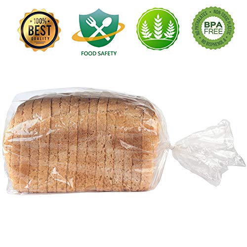 Bread Bags With Ties,100Pieces 18x4x8 Inches Plastic Bread Bags for Homemade Bread Gift Giving,Clear Bread Loaf Storage Bags