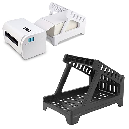 GOWENIC Barcode Printer Stand, Save Space Lightweight Convenient Mini Printer Bracket for General Labeling Machines, Universal External Face Sheet Bracket Thermal Label Bracket for Home Office(Black)