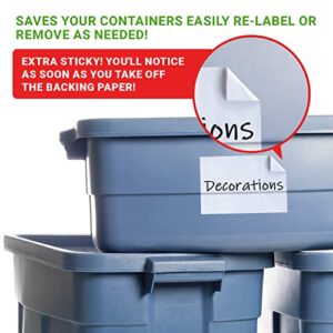 MESS Large Bin Labels for Storage Bins (50 6x4") Storage Bin Labels - Pantry Labels - Labels for Organizing - Removable Labels for Storage Bins Craft Organization - Shelf, Tote Moving Labels for Boxes