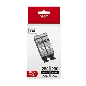pgi-280xxl pgbk black ink cartridges, replacement for canon 280 281 ink cartridges to use with canon tr8520 tr7520 tr8620 ts9120 ts6320 ts6220 ts6120 ts702 ts8120 ts8220 ts8320 pinter (2 pgbk)