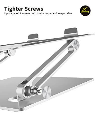 Ergopollo Laptop Stand for Desk with Stable Heavy Base, Adjustable Height, Ergonomic Heavy Metal Riser Holder, Foldable Mount Elevator, Compatible with 10 to 15.6 Inches Notebook Computer