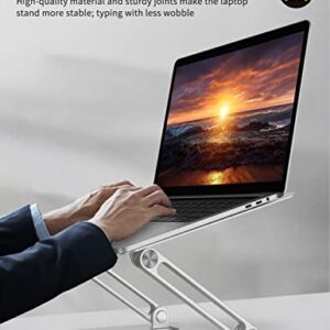 Ergopollo Laptop Stand for Desk with Stable Heavy Base, Adjustable Height, Ergonomic Heavy Metal Riser Holder, Foldable Mount Elevator, Compatible with 10 to 15.6 Inches Notebook Computer