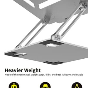 Ergopollo Laptop Stand for Desk with Stable Heavy Base, Adjustable Height, Ergonomic Heavy Metal Riser Holder, Foldable Mount Elevator, Compatible with 10 to 15.6 Inches Notebook Computer