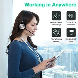 Yealink WH66 Wireless Headset Bluetooth with Microphone DECT Headset for Office VoIP Phone IP Phone with Zoom Teams Certified Workstation for SIP Phone UC Communication