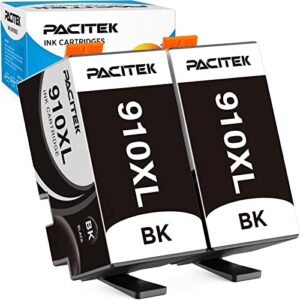 pacitek 910xl compatible black ink cartridge replace hp 910 ink, work with hp officejet 8025e 8035e 8025 8035 8028 8022 8020 printer