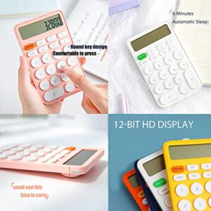 Standard Calculator 12 Digit,Desktop Large Display and Buttons,Calculator with Large LCD Display for Office,School, Home & Business Use,Automatic Sleep,with Battery,with Battery (Yellow and White)