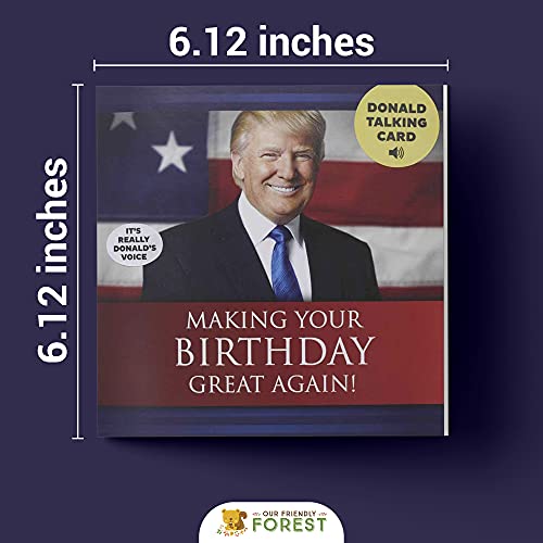 Talking Trump Birthday Card (Red) - One of the Best Donald Trump Gifts Ever Created - Wishes You Happy Birthday in Trump's REAL Voice - Funny Birthday Card for Husband - Greatest Birthday Card for Dad