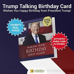 Talking Trump Birthday Card (Red) - One of the Best Donald Trump Gifts Ever Created - Wishes You Happy Birthday in Trump's REAL Voice - Funny Birthday Card for Husband - Greatest Birthday Card for Dad