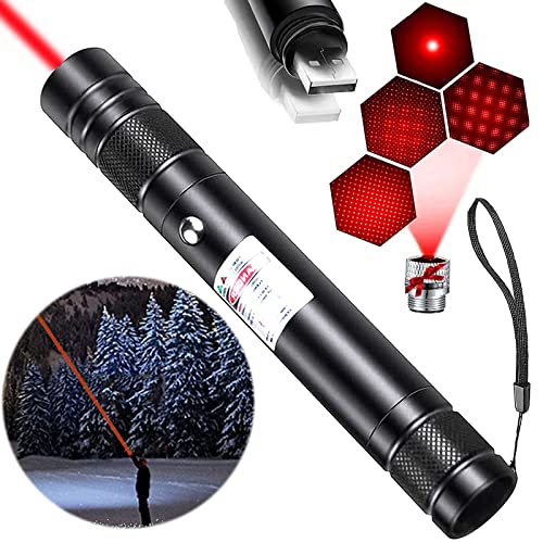 XIMIBI Red Laser Pointer Laser Pointer Laser Pointer High Power Green Laser Pointer High Power Lazer Powerful Laser Pointer for Teaching Outdoor Hunting USB Rechargeable Laser Pointer Pen