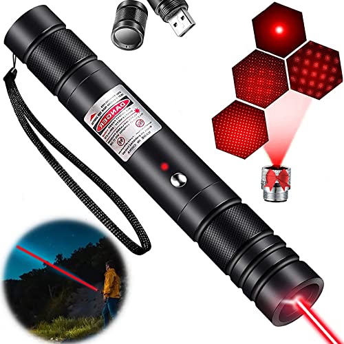 XIMIBI Red Laser Pointer Laser Pointer Laser Pointer High Power Green Laser Pointer High Power Lazer Powerful Laser Pointer for Teaching Outdoor Hunting USB Rechargeable Laser Pointer Pen