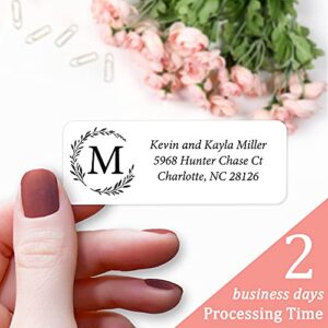 Personalized Return Address Labels Simple - Set of 240 Elegant Custom Mailing Labels for Envelopes, Self Adhesive Flat Sheet Rectangle Personalized Name Stickers (White)