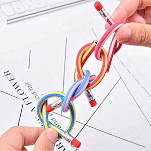 Flexible Bendy Pencil, 35 PCS Flexible Soft Pencil Colorful Stripe Soft Pencils with Eraser as Gift for Students or Children