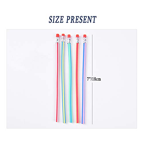 Flexible Bendy Pencil, 35 PCS Flexible Soft Pencil Colorful Stripe Soft Pencils with Eraser as Gift for Students or Children