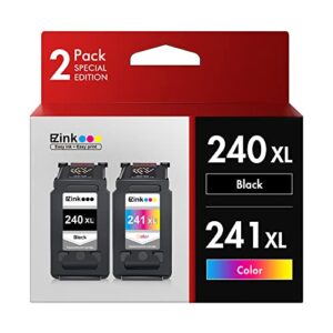 E-Z Ink (TM Remanufactured Ink Cartridge Replacement for Canon 240 240XL 241 241XL PG-240XL CL-241XL for use with PIXMA TS5120 MG3620 MX472 MX452 MG3520 Printer (1 Black,1 Color, 2 Pack)