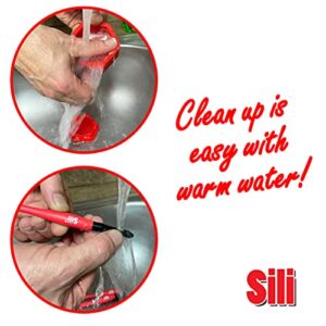 Sili Glue Pod and 3 Sili Micro Glue Brushes with Multi Purpose Sealable Lid/Glue Brush Holder • Fine Tip • Chiseled Tip and Flat Tapered Tip Brushes for Arts • Crafts • Models and Woodworking