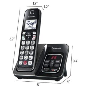 Panasonic Cordless Phone with Call Block and Answering Machine, Expandable System with 1 Handset - KX-TGD830M (Metallic Black)