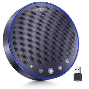 emeet bluetooth speakerphone, m3 zoom certified conference speaker and microphone w/4 ai mics 360° voice pickup 18h talk time noise reduce, usb speakerphone w/daisy chain for 20 people for zoom teams