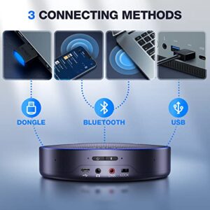EMEET Bluetooth Speakerphone, M3 Zoom Certified Conference Speaker and Microphone w/4 AI Mics 360° Voice Pickup 18H Talk Time Noise Reduce, USB Speakerphone w/Daisy Chain for 20 People for Zoom Teams