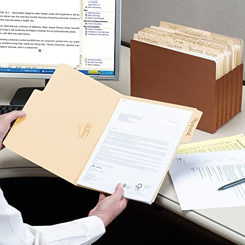 Smead SuperTab Heavyweight File Folder, Oversized 1/3-Cut Tab, Letter Size, Manila, 50 Per Box (10401)