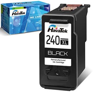havatek remanufactured 240 ink cartridge replacement for canon pg-240 black for canon pixma mg3620 mg3600 mx452 mg2120 mg3520 mx472 mg3220 mx432 mg2220 mx512 mg3122 mg3222 mg3120 printer (1 pack)