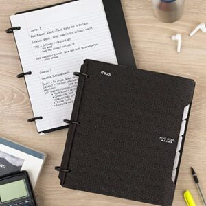 Five Star Flex Hybrid NoteBinder, 1 Inch Binder with Tabs, Notebook and 3-Ring Binder All-in-One, Black (29328AA2)