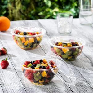 Comfy Package [50 Sets - 32 oz.] Clear Plastic Salad Bowls To Go With Airtight Lids