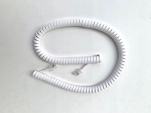 The VoIP Lounge Replacement 12 Foot White Handset Curly Cord for AT&T Phone (12 Feet Fully Stretched, 20-22 Inches Coiled - See Full Description Below)