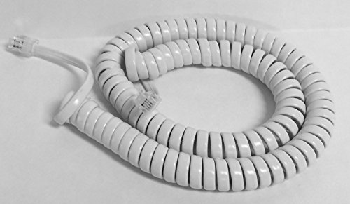 The VoIP Lounge Replacement 12 Foot White Handset Curly Cord for AT&T Phone (12 Feet Fully Stretched, 20-22 Inches Coiled - See Full Description Below)