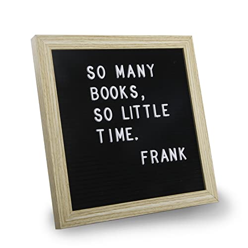 C CRYSTAL LEMON Letter Board by Crystal Lemon, Felt Letter Board, 10x10 inches, Changeable Wooden Message Board Sign, Wood Frame, Wall Mount, with Display Stand (Black) by C Crystal Lemon