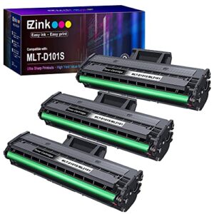 e-z ink (tm compatible toner cartridge replacement for samsung mlt-d101s 101s mltd101s to use with ml-2166w ml-2160 ml-2165 scx-3405w ml-2165w scx-3405fw scx-3400 scx-3401fh sf-760p printer (3 black)
