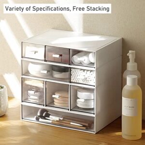 Desk Organizer-3 Tier Stackable Storage Drawers with 6 Compartments White Stackable Drawers Great for Desk Storage, Makeup Storage Bathroom Organization Accessories Etc (White)