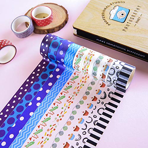 okyanus 60 Rolls Washi Tape Set, Decorative Colored Tape for Scrapbooking Supplies, Bullet Journals, DIY Craft, Gift Wrapping, Planners, Cute Washi Tape for Kids, 15mm Wide