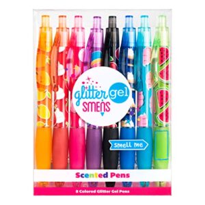 glitter gel smens – gourmet scented pens, colored gel ink, medium point, 8 count