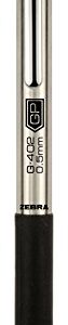 Zebra Pen G-402 Retractable Gel Pen, Stainless Steel Barrel, Fine Point, 0.5mm, Black Ink, 2-Pack