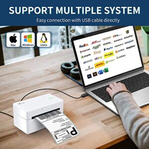 Shipping Label Printer, 180mm/s Thermal Label Printer, 4x6 USB Label Printer for Small Business Compatible with Amazon, Ebay, Shopify, Etsy, USPS, FedEx, Barcode Printer Support Windows/Mac/Linux