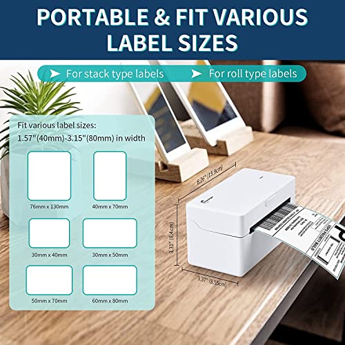 Shipping Label Printer, 180mm/s Thermal Label Printer, 4x6 USB Label Printer for Small Business Compatible with Amazon, Ebay, Shopify, Etsy, USPS, FedEx, Barcode Printer Support Windows/Mac/Linux