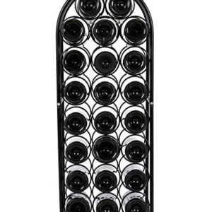 PAG 23 Bottles Arched Freestanding Floor Metal Wine Rack Wine Bottle Holders Stands, Black