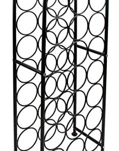 PAG 23 Bottles Arched Freestanding Floor Metal Wine Rack Wine Bottle Holders Stands, Black