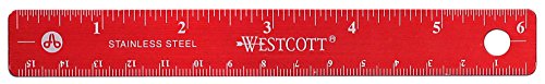 Westcott Stainless Steel Office Ruler with Non Slip Cork Base, 6-Inch (10414)