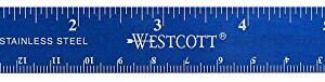 Westcott Stainless Steel Office Ruler with Non Slip Cork Base, 6-Inch (10414)