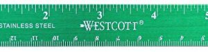 Westcott Stainless Steel Office Ruler with Non Slip Cork Base, 6-Inch (10414)