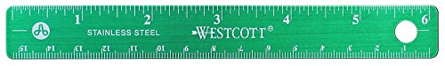 Westcott Stainless Steel Office Ruler with Non Slip Cork Base, 6-Inch (10414)