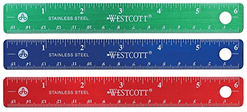 Westcott Stainless Steel Office Ruler with Non Slip Cork Base, 6-Inch (10414)