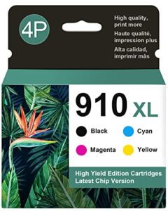 910xl ink cartridges replacement for hp 910xl 910 xl work for hp officejet pro 8015 8020 8025 8028 8030 8035 printers( black, cyan, magenta, yellow, 4 combo packs)