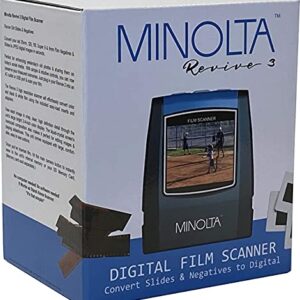 MINOLTA Film & Slide Scanner, Convert Color & B&W 35mm, 126, 110 Negative & Slides, Super 8 Films to 22MP JPEG Digital Photos, 16GB SD Card, Worldwide (Black)